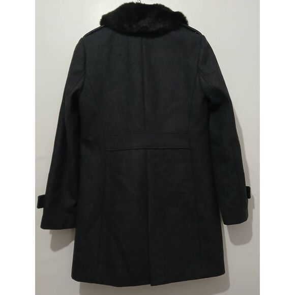 J crew womens Size 8 melton wool long coat dark gray Italian di carmignano - Picture 5 of 8